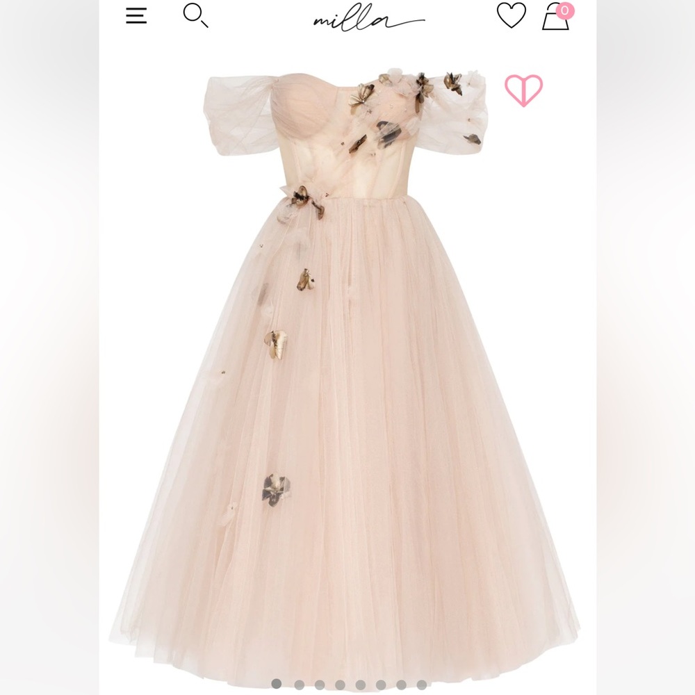 MILLA Off-the-shoulder midi gown